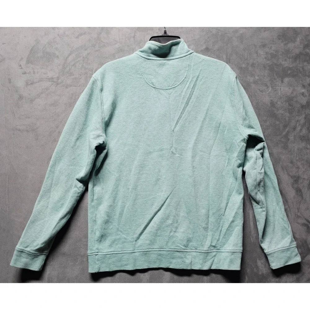 Oxford Mens Quarter Zip Pullover Mint Green Cotton Blend Sweater M X2-1098‎